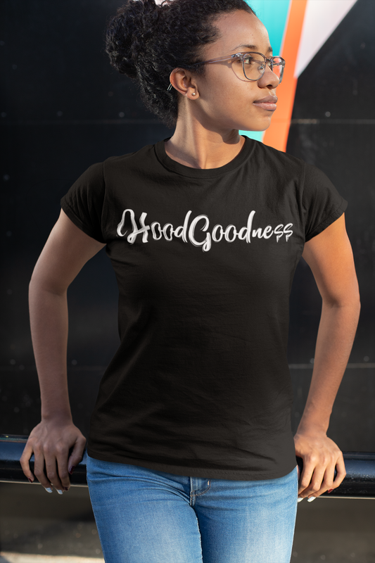 Hoodgoodness Womens Fit Black T-Shirt
