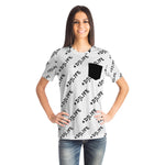 #DJLIFE White All Over Print Pocket T-Shirt