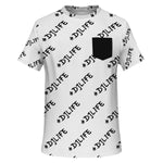 #DJLIFE White All Over Print Pocket T-Shirt