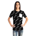 Black #DJLIFE All Over Print Pocket T-Shirt