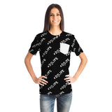 Black #DJLIFE All Over Print Pocket T-Shirt