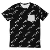 Black #DJLIFE All Over Print Pocket T-Shirt