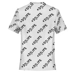 #DJLIFE White All Over Print Pocket T-Shirt