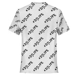 #DJLIFE White All Over Print T-Shirt