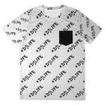 #DJLIFE White All Over Print Pocket T-Shirt