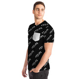 Black #DJLIFE All Over Print Pocket T-Shirt