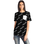 Black #DJLIFE All Over Print Pocket T-Shirt